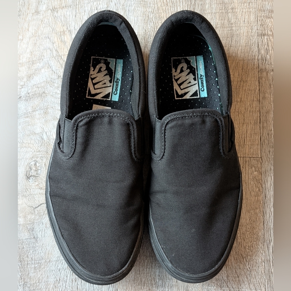 Vans Classic Slip-On All Black Sneakers Women’s Size 8.5 Mens 7 - Picture 2 of 7